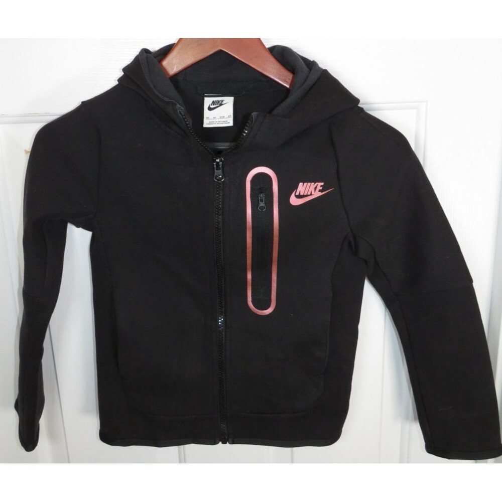 Nike Sportswear Tech Fleece Full Zip Hoodie Black/Copper DJ5494-010 Youth XS